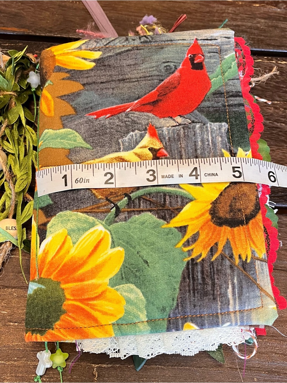 Bird Cardinal Junk Journal Faith Christian Floral Softcover 3 Signatures - Picture 5 of 16